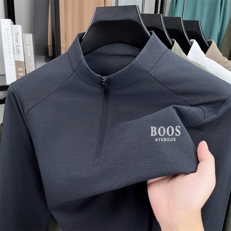 Mens Fashion Quarter Zip - Autumn Fashion Quarter Zip Stand Collar