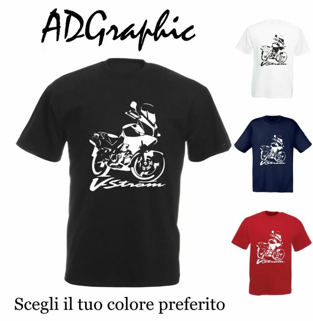 Men'S Fashion V Neck T Shirts - Motorcycle Cotton Suz Vstrom 650 V