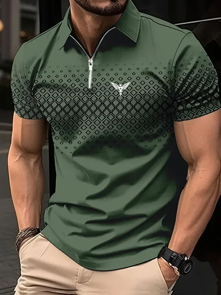 Mens Fashion Quarter Zip - Men's Zip Polo Golf Shirt Sports