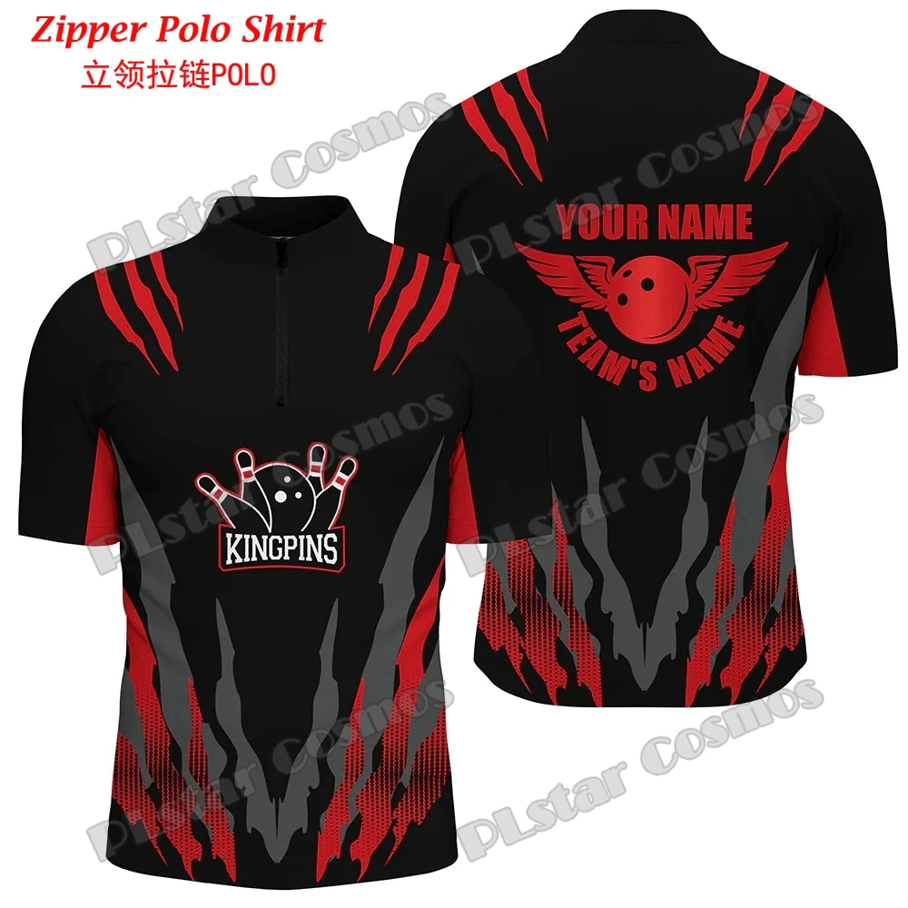 Mens Fashion Quarter Zip - Custom with Name Bowling Team Jersey