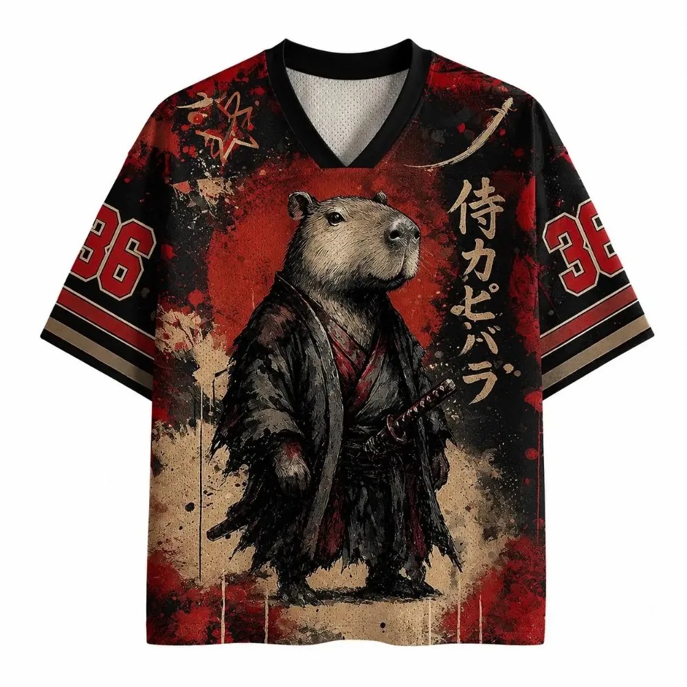 Capybara Samurai Dark Bushido  - огляд і ціна Men'S Fashion V Neck T Shirts