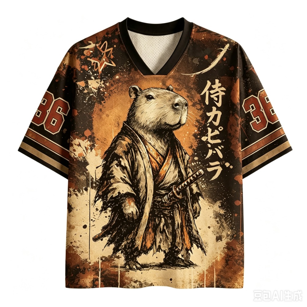 Capybara Samurai Dark Bushido  - огляд і ціна Men'S Fashion V Neck T Shirts