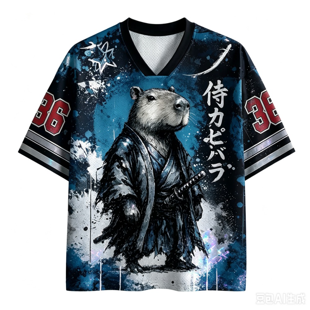 Capybara Samurai Dark Bushido  - огляд і ціна Men'S Fashion V Neck T Shirts