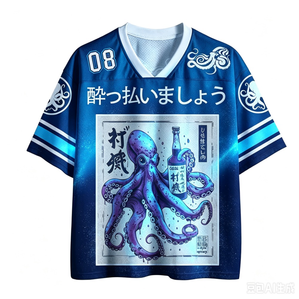 Octopus Sake Bar Ukiyo-e Retro - огляд і ціна Men'S Fashion V Neck T Shirts