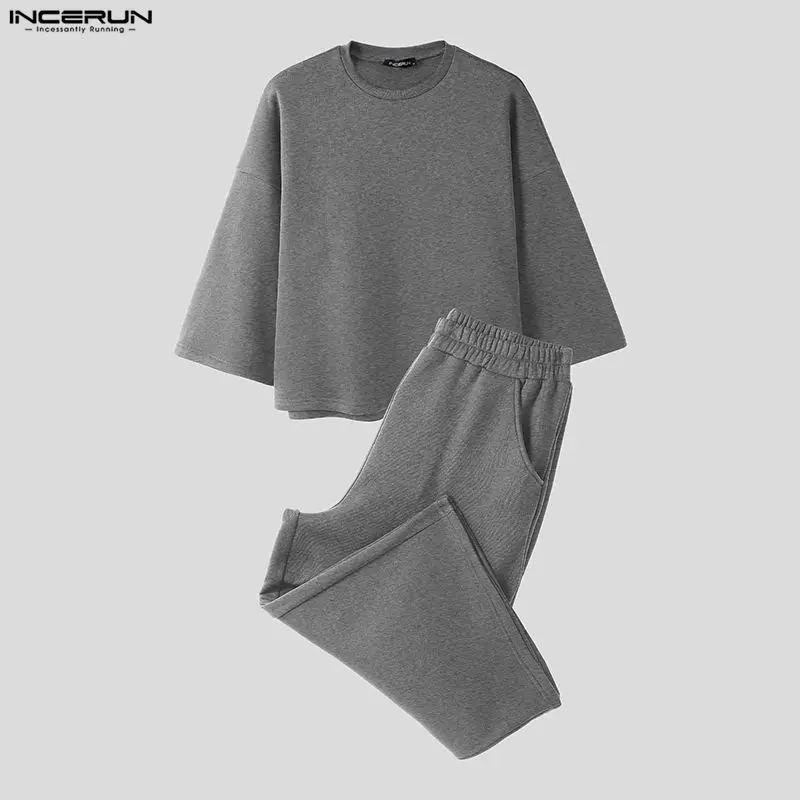 INCERUN Men Sets Solid Color B - огляд і ціна Men'S Fashion Trousers