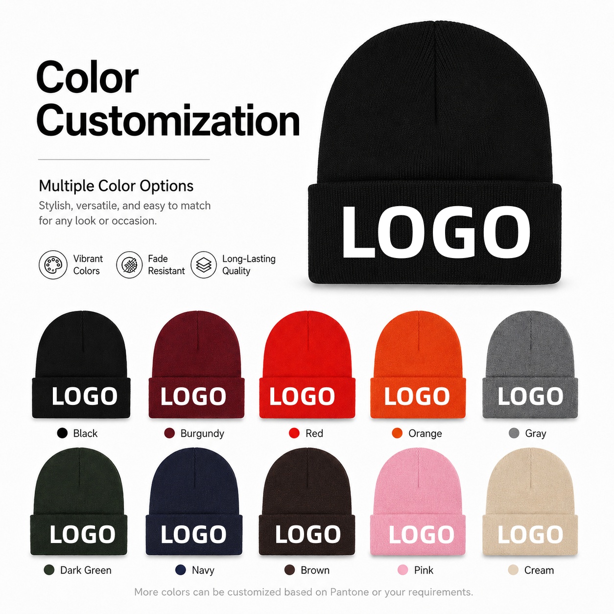 Custom Logo Knitted Beanie Hat - огляд і ціна Beanie Winter Hat