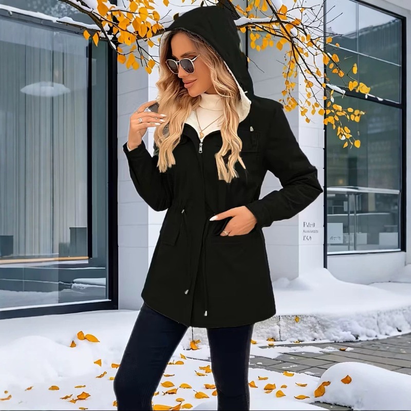 Women's Hooded Fleece Lined Ca - огляд і ціна Sherpa Jacket Fleece