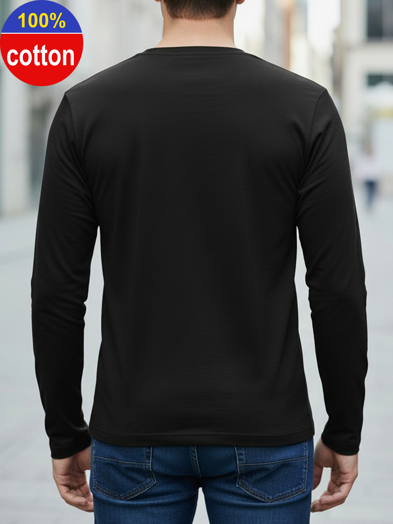 100% Pure Cotton Men's Long Sl - огляд і ціна Men'S Fashion T Shirts