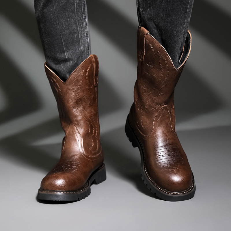 Fashion Mens Cowboy Boots New  - огляд і ціна Men Fashion Vintage