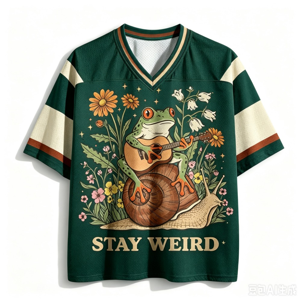 Frog and Snail Illustrations 3 - огляд і ціна Men'S Fashion V Neck T Shirts