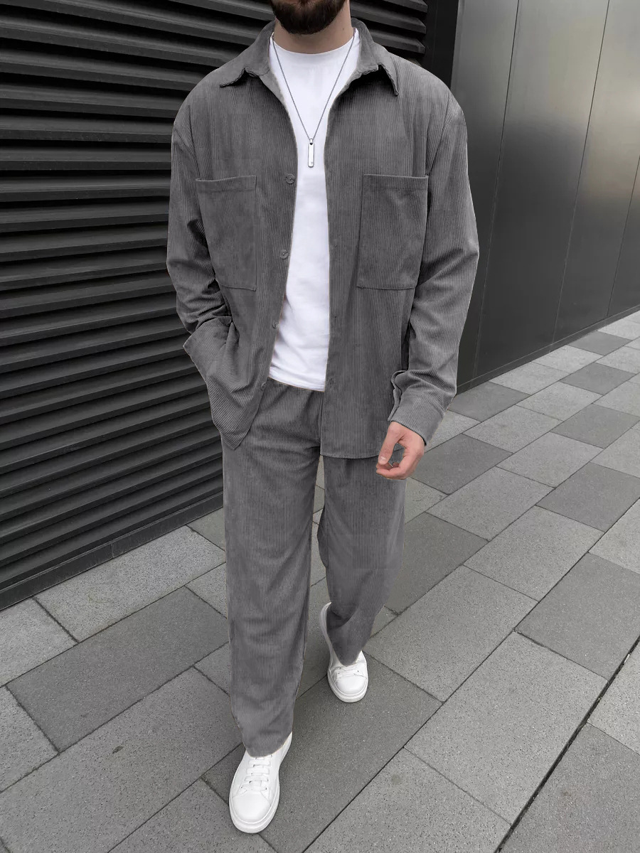 Men's Corduroy Two-Piece Outfi - огляд і ціна Men'S Fashion Outfits