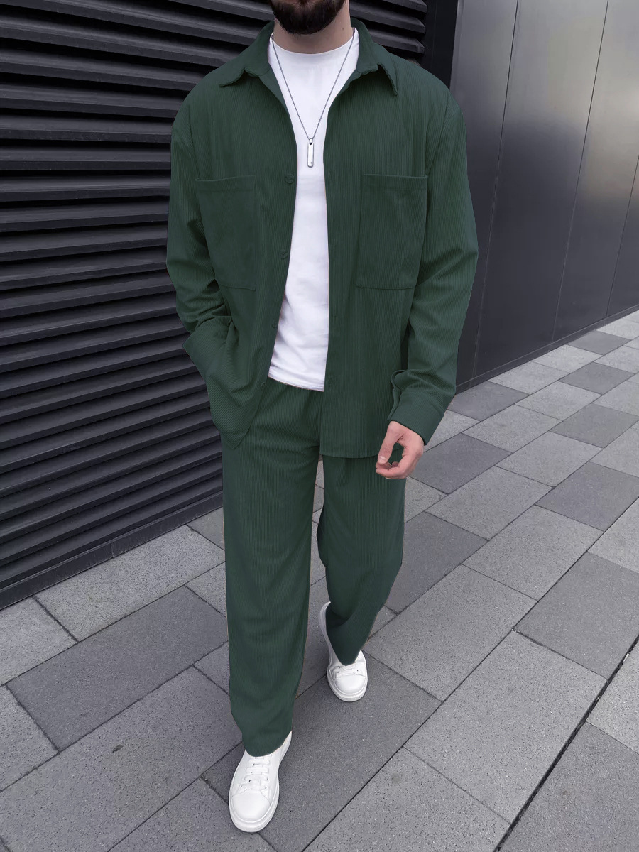 Men's Corduroy Two-Piece Outfi - огляд і ціна Men'S Fashion Outfits