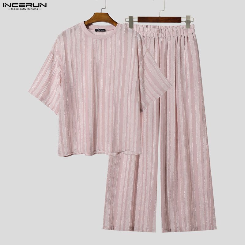 INCERUN Men's Sets Striped See - огляд і ціна Men'S Fashion Trousers