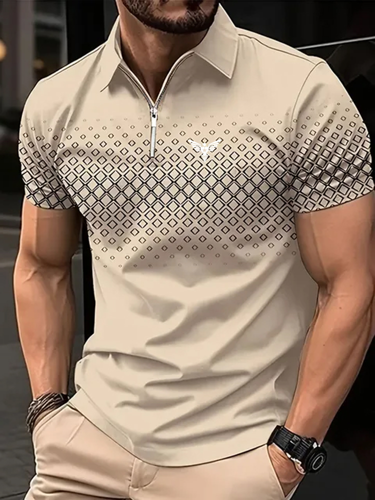 Men's Zip Polo Golf Shirt Spor - огляд і ціна Mens Fashion Quarter Zip
