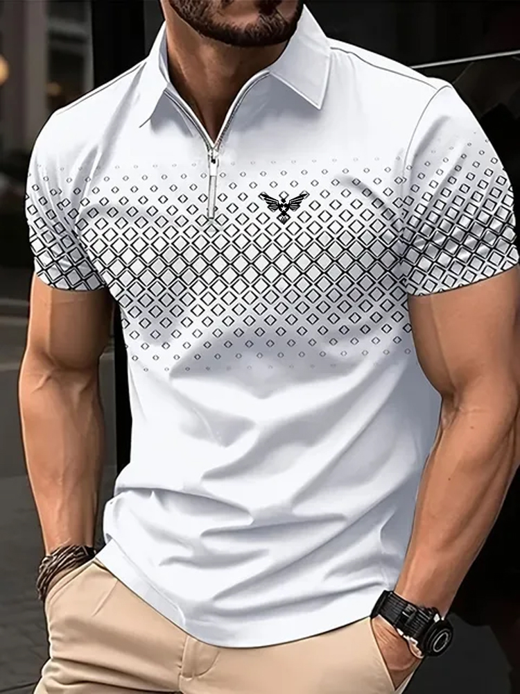 Men's Zip Polo Golf Shirt Spor - огляд і ціна Mens Fashion Quarter Zip