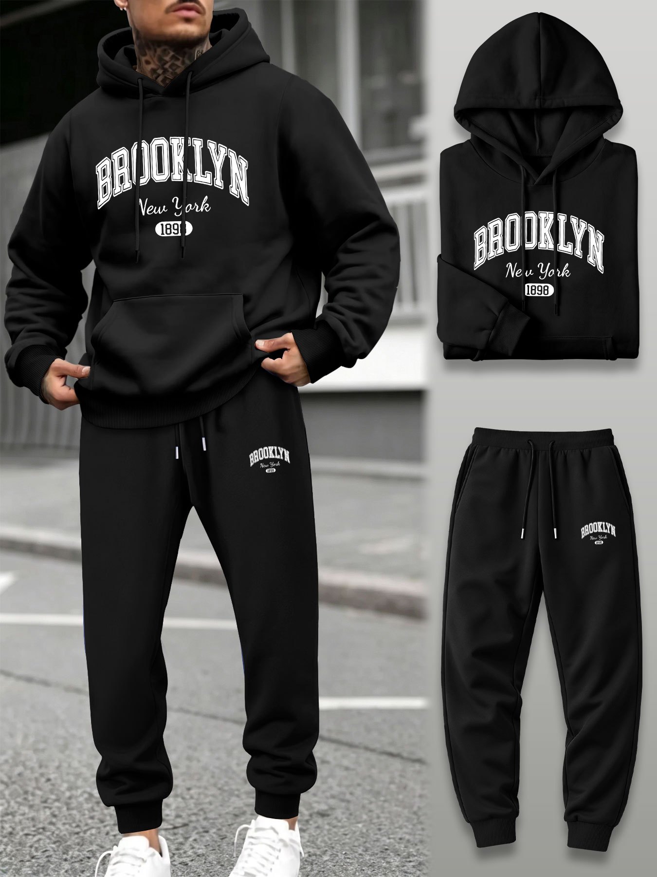 Men 2 Piece Tracksuit Hoodie J - огляд і ціна Men'S Fashion Trousers