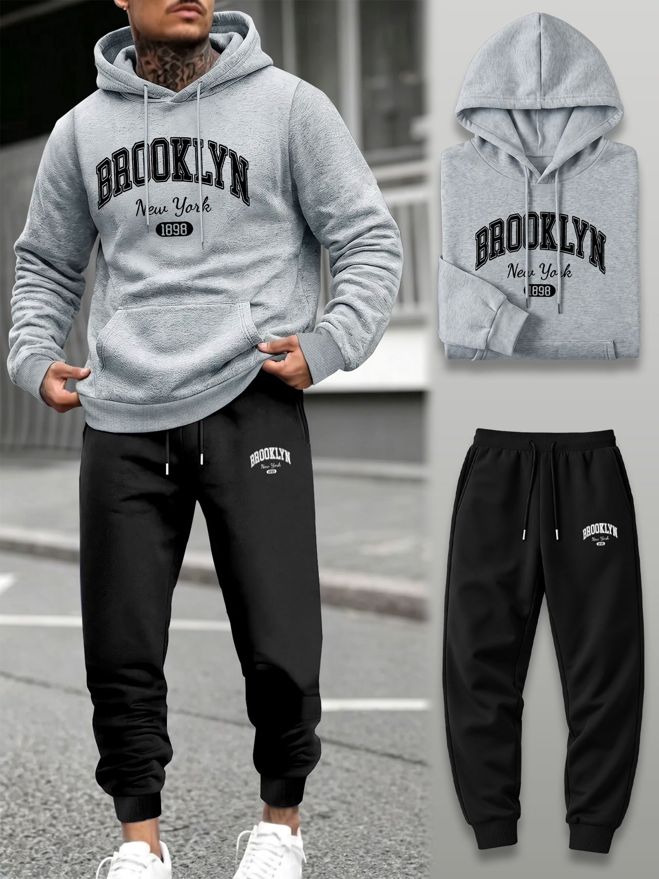 Men 2 Piece Tracksuit Hoodie J - огляд і ціна Men'S Fashion Trousers