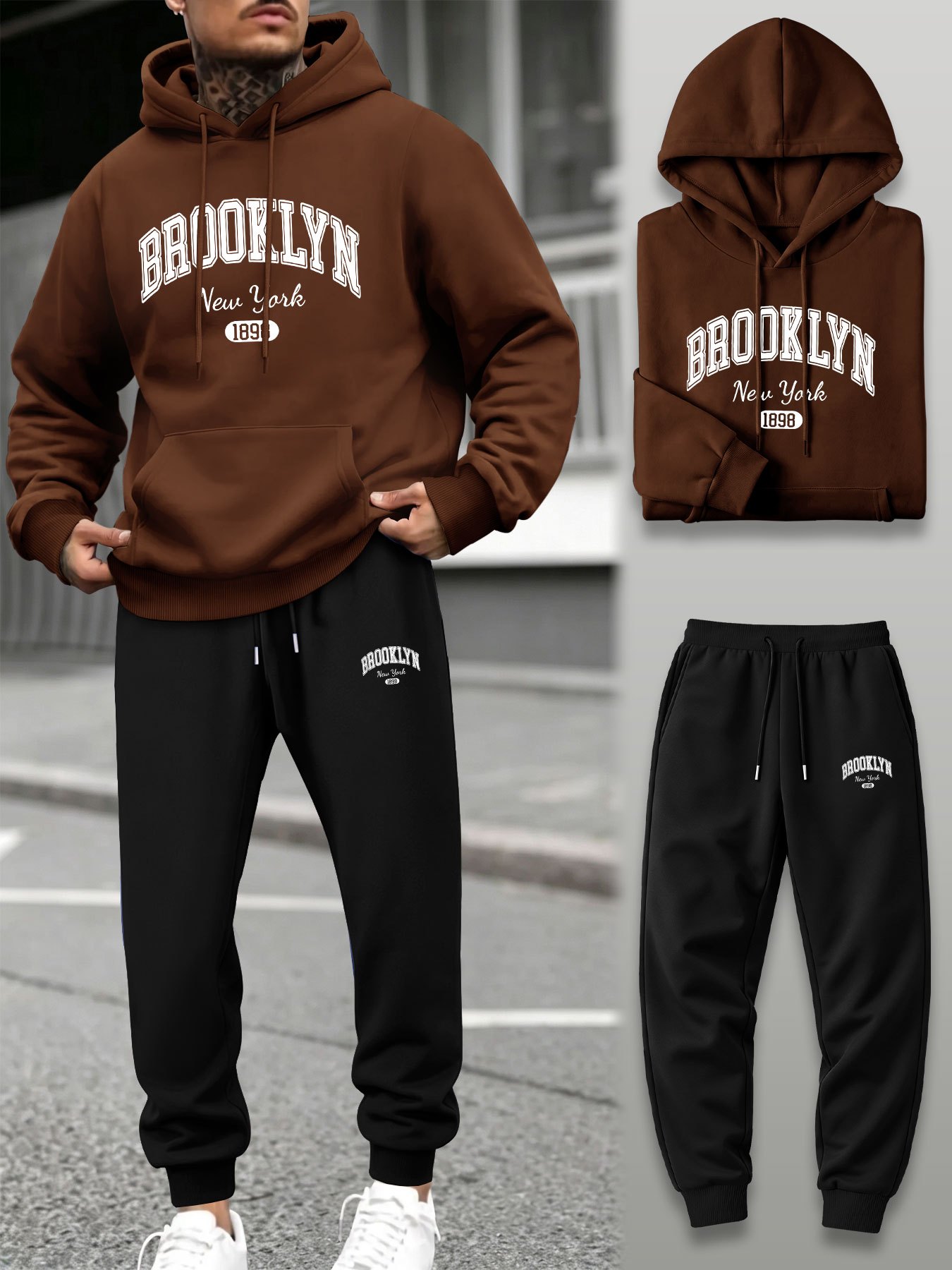Men 2 Piece Tracksuit Hoodie J - огляд і ціна Men'S Fashion Trousers