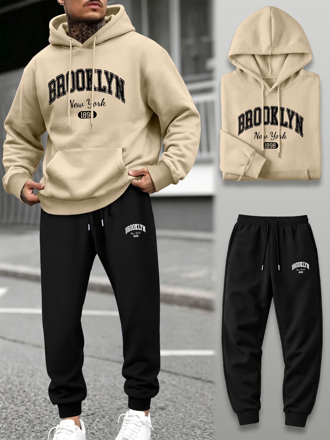 Men 2 Piece Tracksuit Hoodie J - огляд і ціна Men'S Fashion Trousers