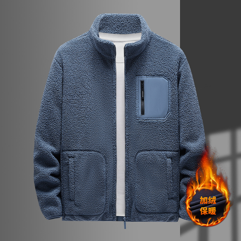 Men Stand Collar Sherpa Fleece - огляд і ціна Sherpa Jacket Fleece