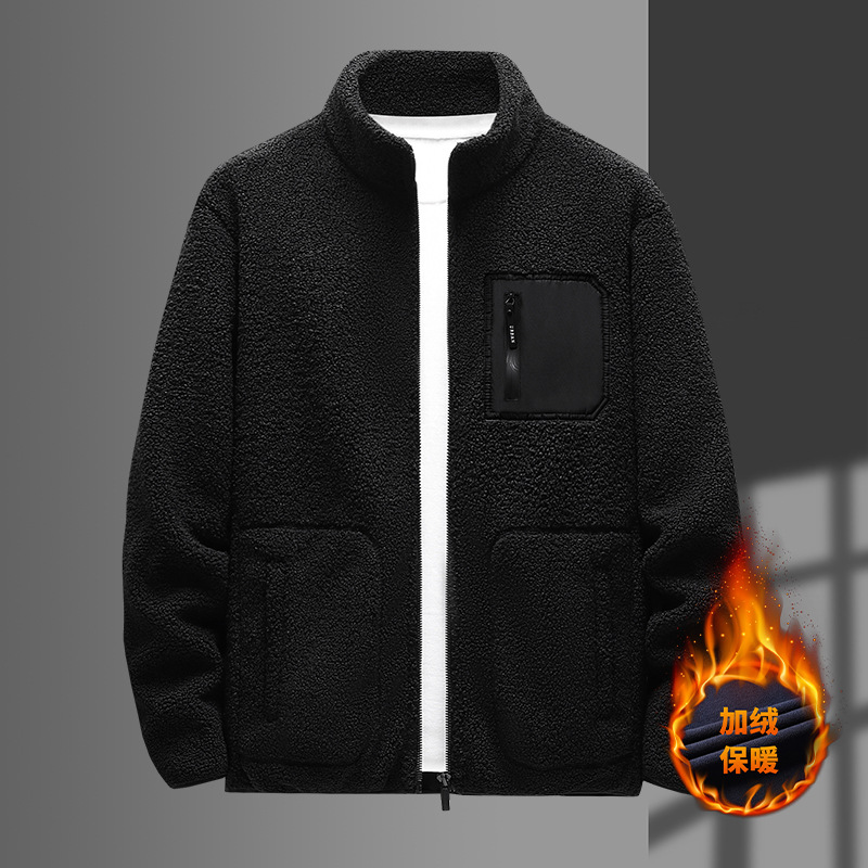 Men Stand Collar Sherpa Fleece - огляд і ціна Sherpa Jacket Fleece