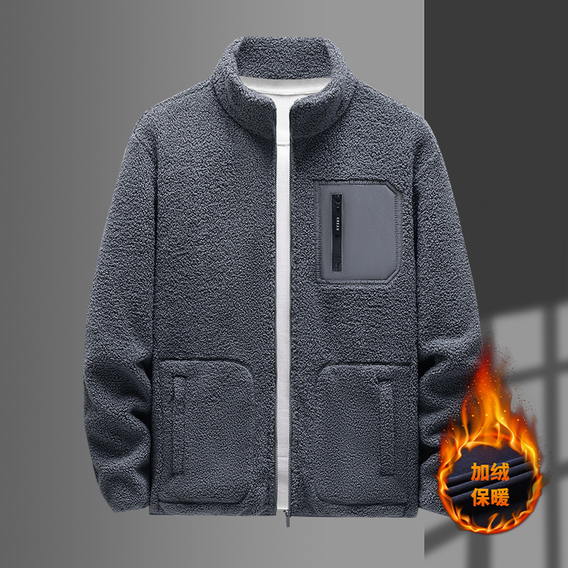Men Stand Collar Sherpa Fleece - огляд і ціна Sherpa Jacket Fleece