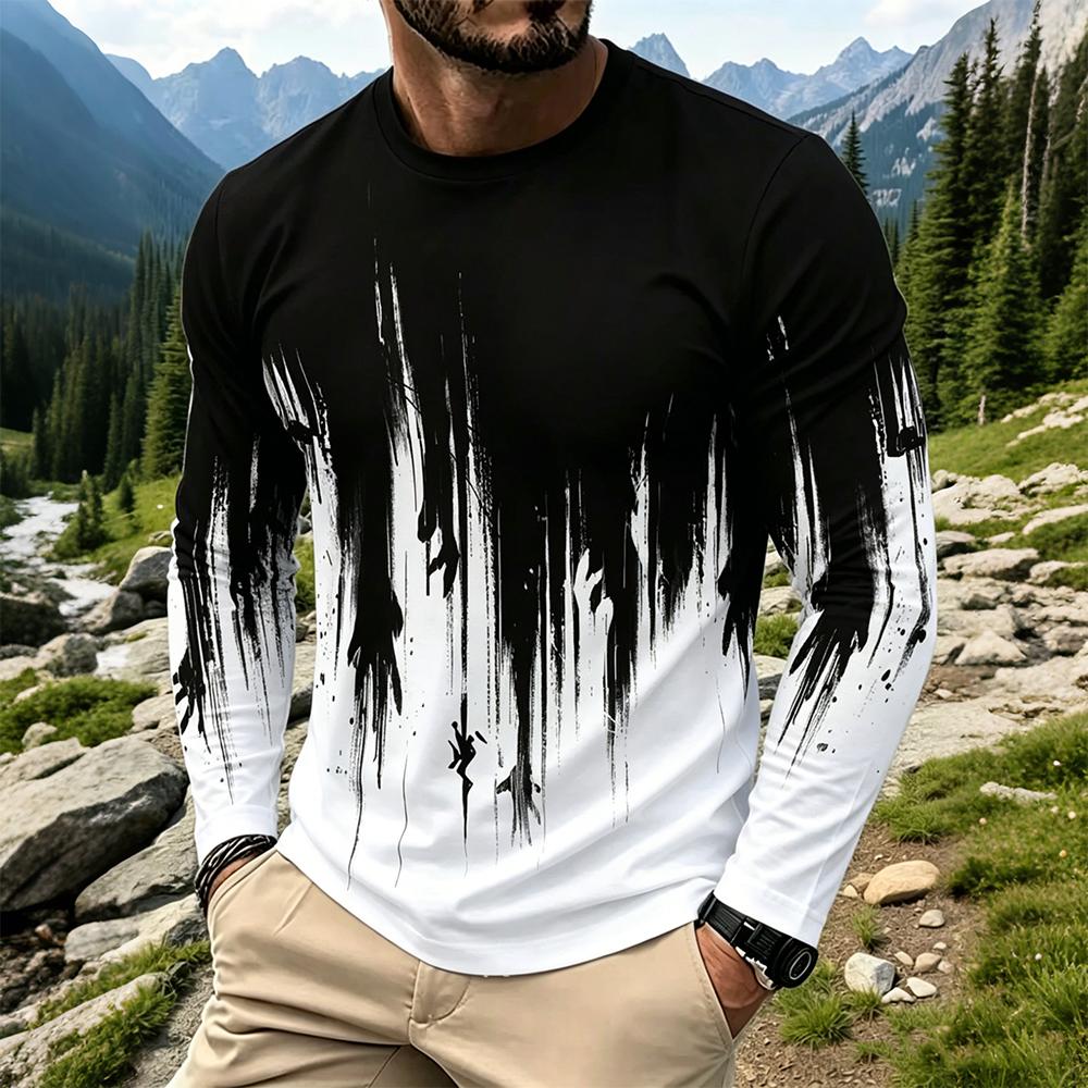 Men's Gradient Ink Splash Long - огляд і ціна Men Fashion Vintage