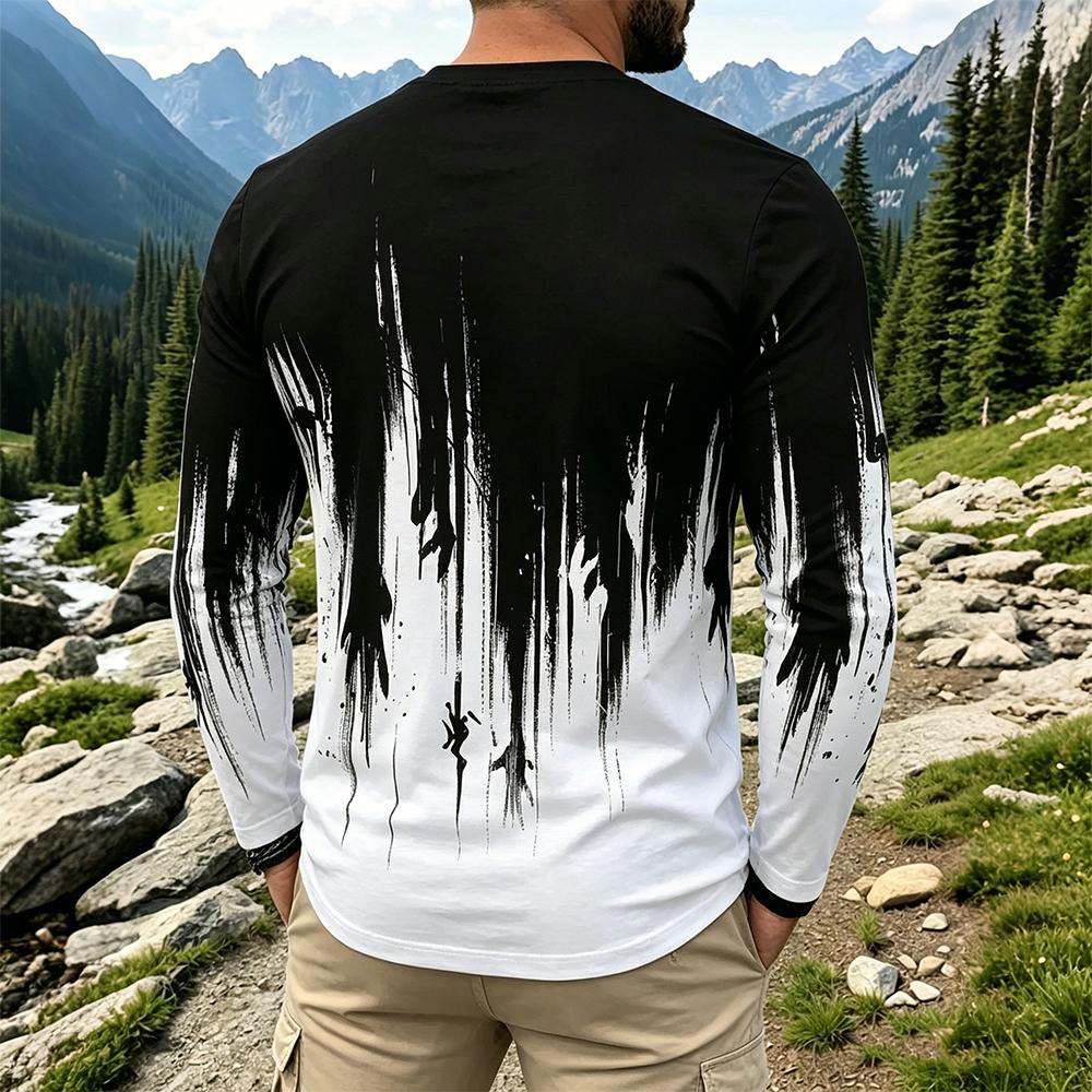Men's Gradient Ink Splash Long - огляд і ціна Men Fashion Vintage