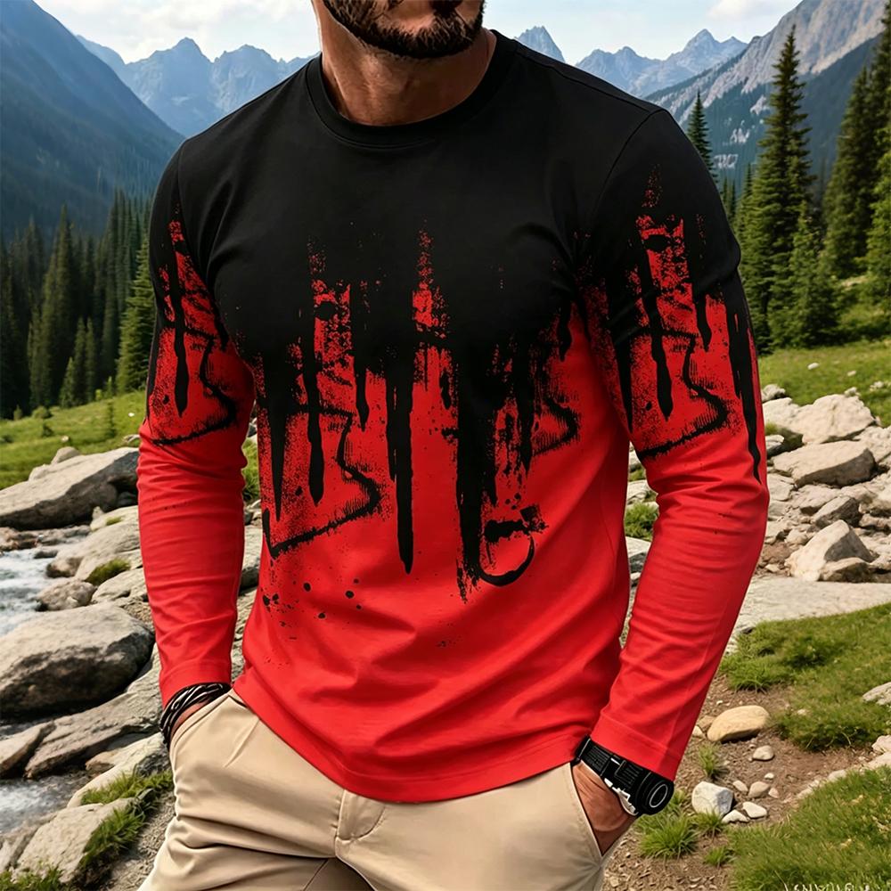 Men's Gradient Ink Splash Long - огляд і ціна Men Fashion Vintage